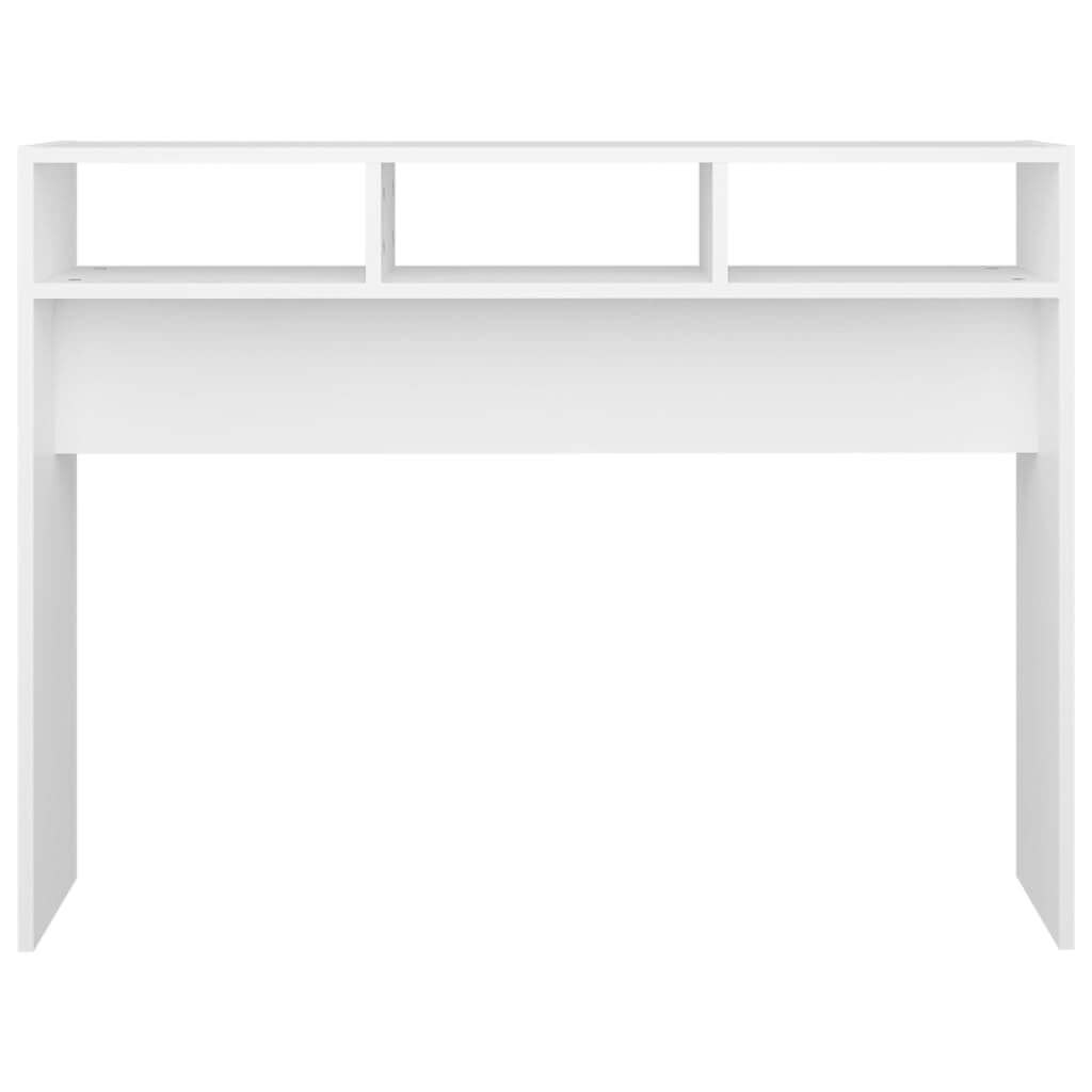 Console Table  105x30x80 cm Engineered Wood with three open shelves, perfect for organizing decorative items.