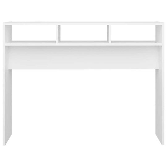 Console Table  105x30x80 cm Engineered Wood with three open shelves, perfect for organizing decorative items.