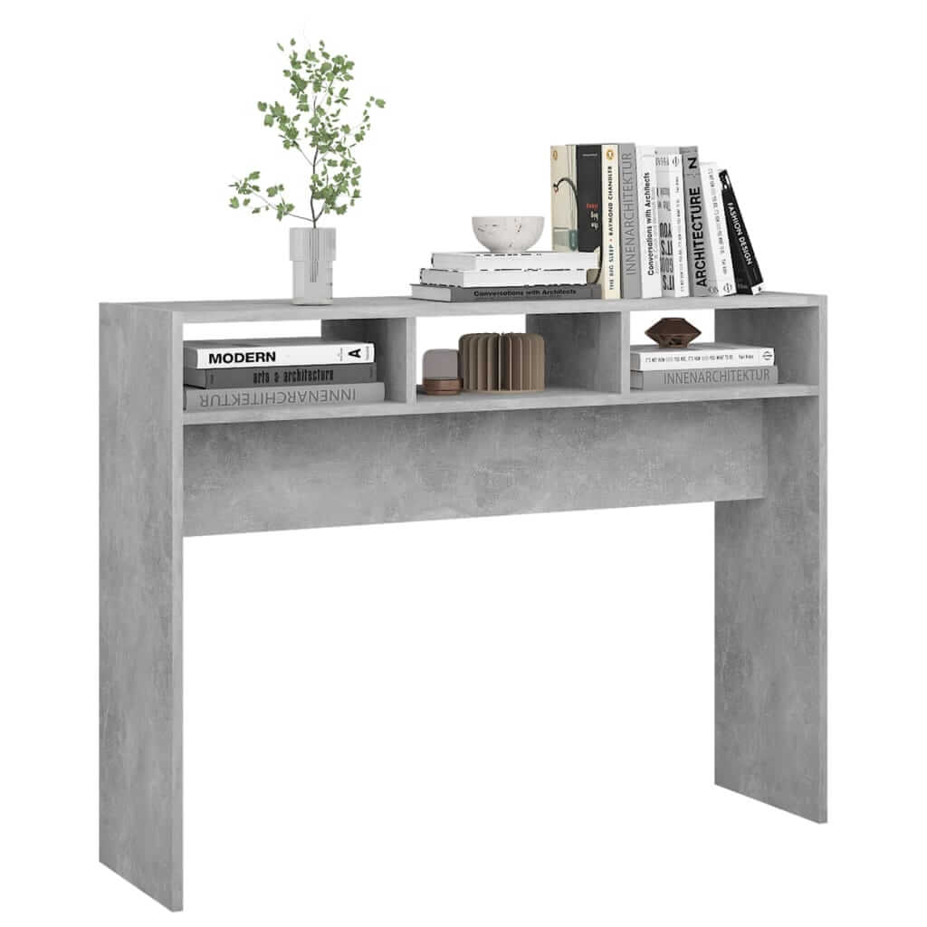 Console Table Concrete Grey 105x30x80 cm Engineered Wood