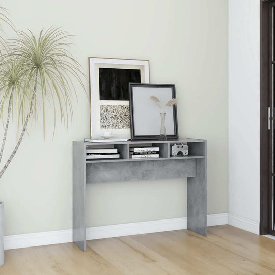 Console Table Concrete Grey 105x30x80 cm Engineered Wood