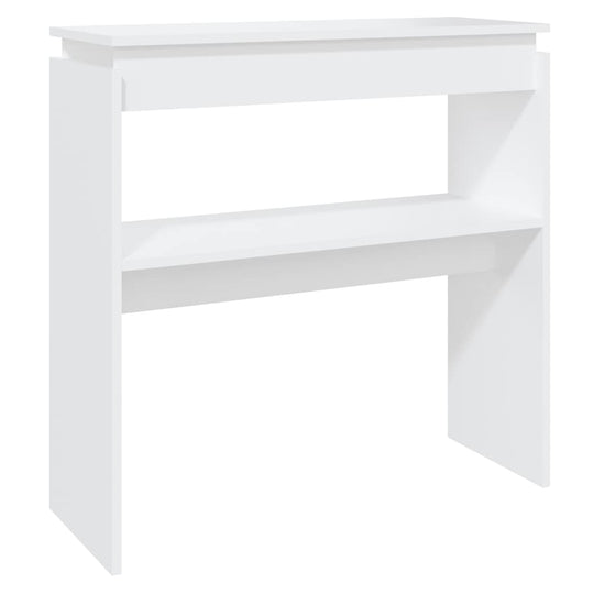 Console Table 80x30x80 cm Engineered Wood in white finish, perfect for organizing keys and decorative items.