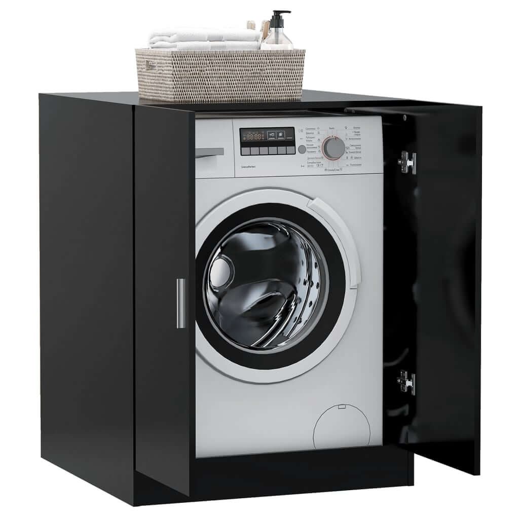 Washing Machine Cabinet Black 71x71.5x91.5 cm