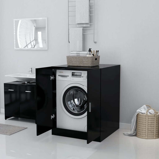 Washing Machine Cabinet Black 71x71.5x91.5 cm