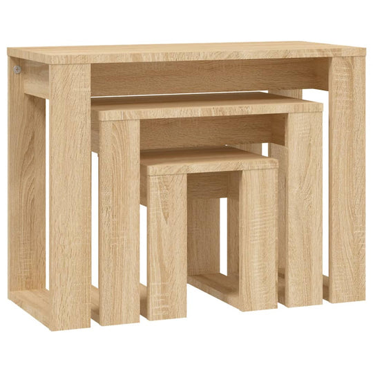 Nesting Tables 3 pcs Sonoma Oak Engineered Wood , Furniture -> Tables -> Accent Tables -> End Tables , Accent Tables -,Durable,eligant,End Tables,Furniture -,Home & Garden -,Modern Design,new-305021,Tables -,Wooden Furniture