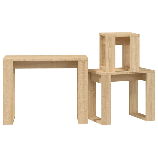 Nesting Tables 3 pcs Sonoma Oak Engineered Wood , Furniture -> Tables -> Accent Tables -> End Tables , Accent Tables -,Durable,eligant,End Tables,Furniture -,Home & Garden -,Modern Design,new-305021,Tables -,Wooden Furniture