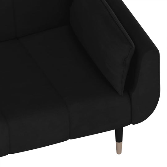 2-Seater Sofa Bed with Two Pillows Velvet , Furniture -> Sofas , black,dark fabric,Decor -,Durable,Durable Construction,fabric,Furniture -,Home Decor,Interior Design,Luxury Furniture,Modern Design,new-305021,sofa set,Sofas,Unique Design,Velvet