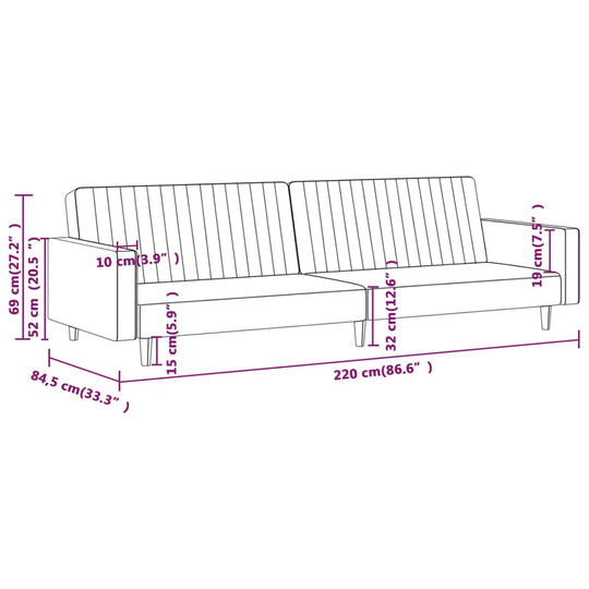 2-Seater Sofa Bed Velvet , Furniture -> Sofas , black,Comfortable,Durable,eligant,Furniture -,Home & Garden -,Modern Design,new-305021,Sofas