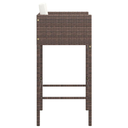 Bar Stools 2 pcs with Cushions  Poly Rattan