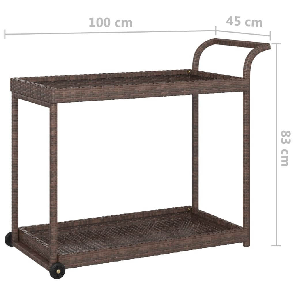 Bar Cart  100x45x83 cm Poly Rattan