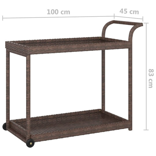 Bar Cart  100x45x83 cm Poly Rattan
