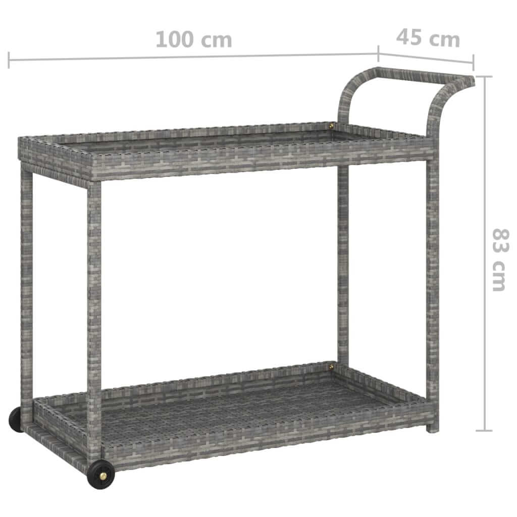 Bar Cart  100x45x83 cm Poly Rattan