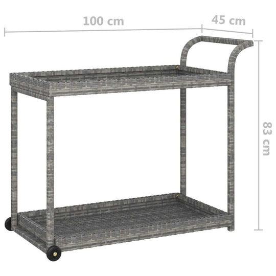 Bar Cart  100x45x83 cm Poly Rattan