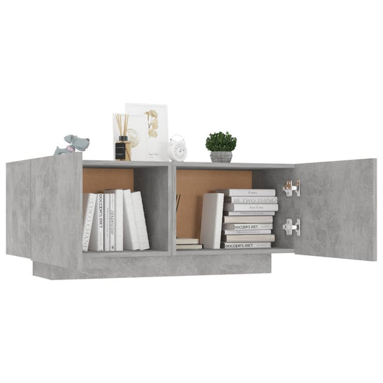 Bedside Cabinet Concrete Grey 100x35x40 cm Engineered Wood