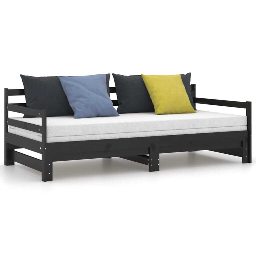 Pull-out Day Bed without Mattress Black 2x(90x200)cm