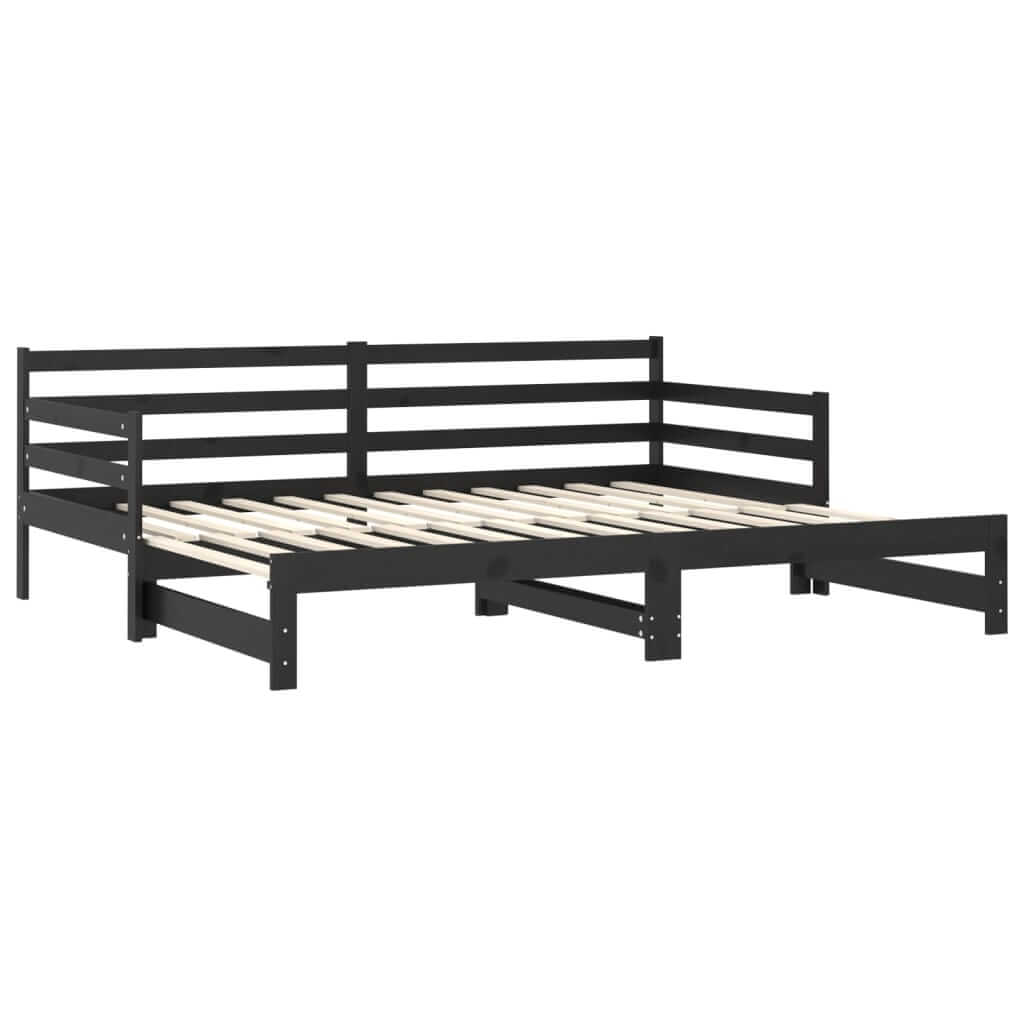 Pull-out Day Bed without Mattress Black 2x(90x200)cm