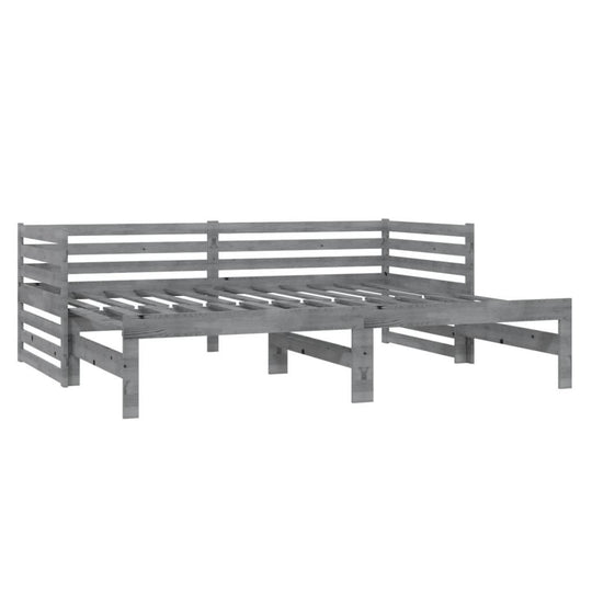 Pull-out Day Bed without Mattress Grey 2x(90x200)cm