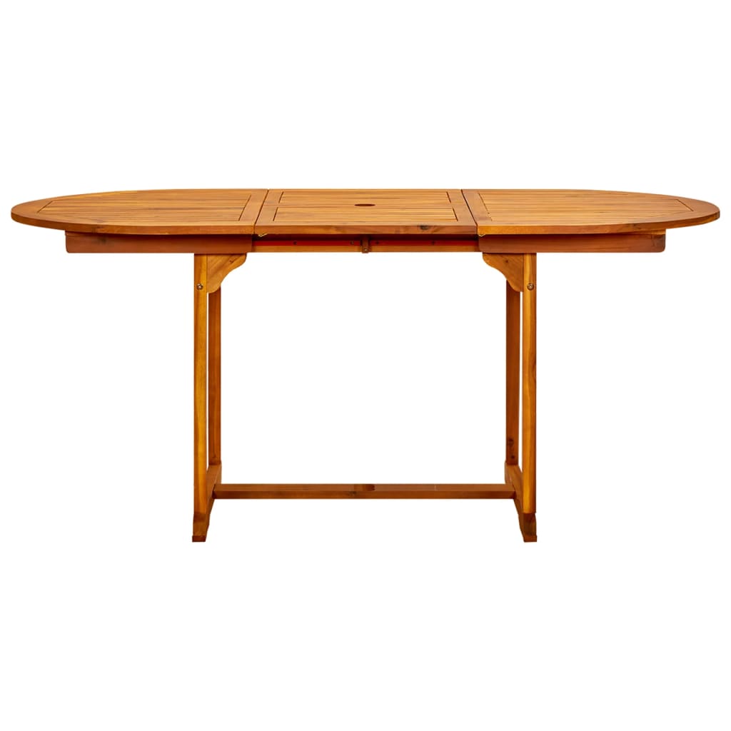 Garden Dining Table (120-170)x80x75 cm Solid Acacia Wood
