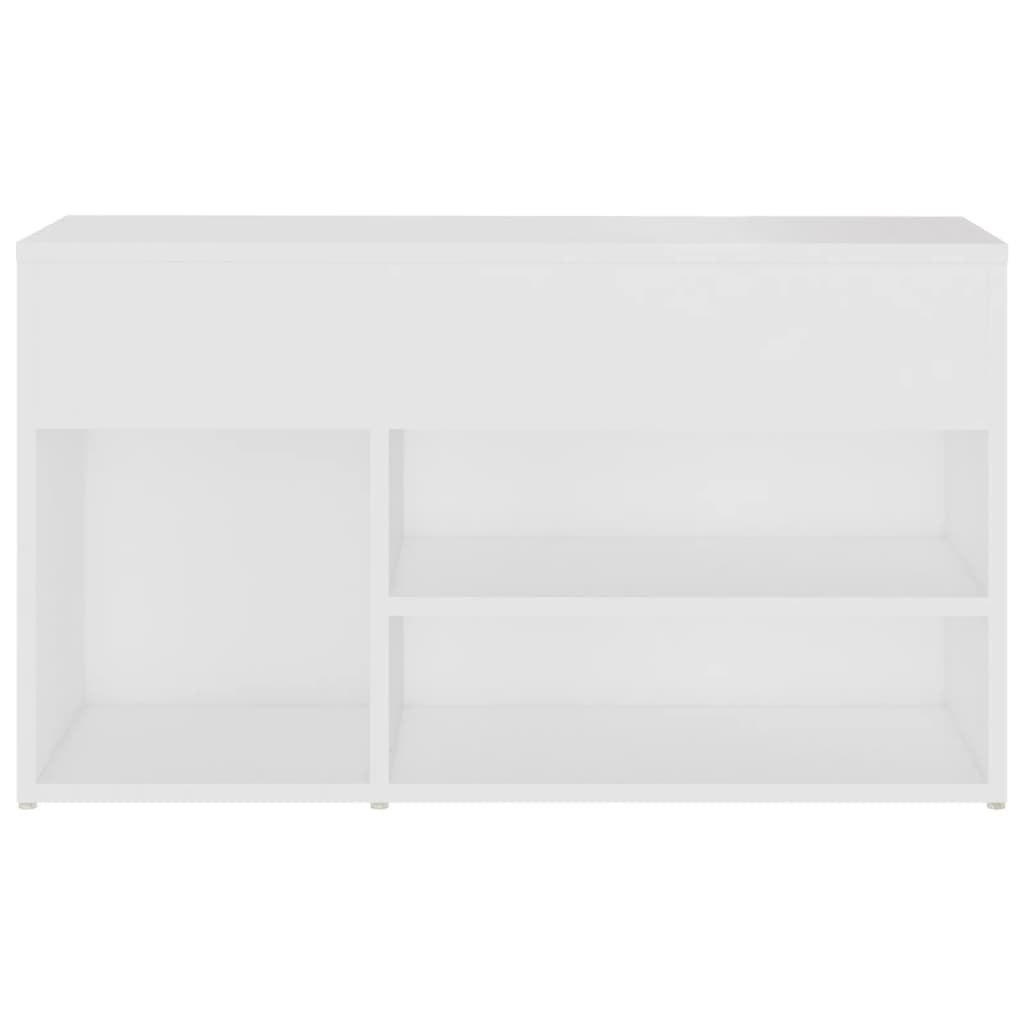 Shoe Bench 80x30x45 cm Engineered Wood in stylish white design for organized shoe storage.