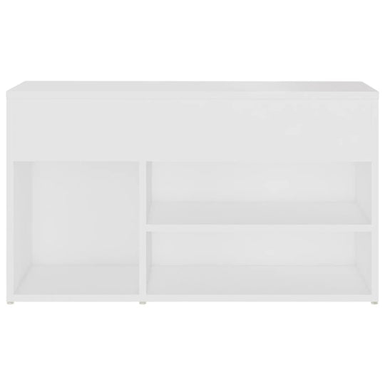 Shoe Bench 80x30x45 cm Engineered Wood in stylish white design for organized shoe storage.