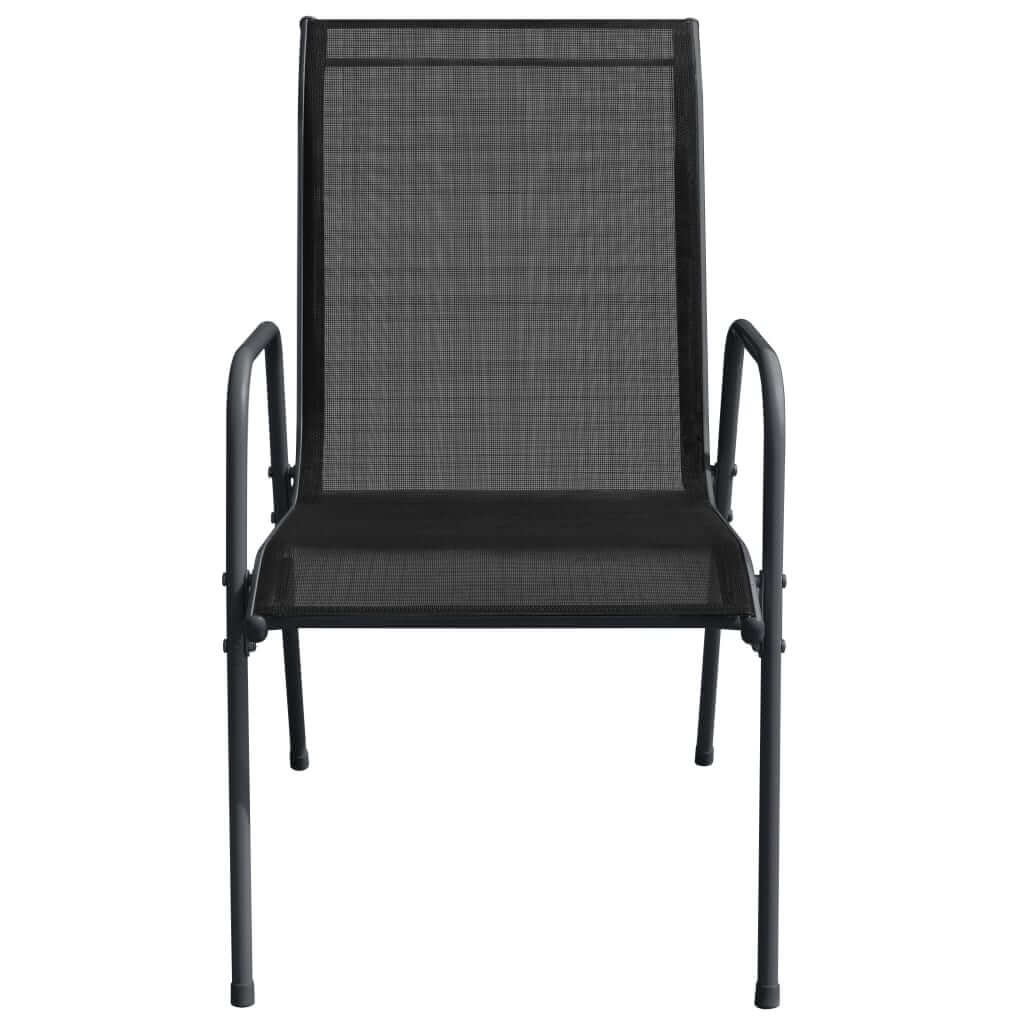 Garden Chairs 6 pcs Steel and Textilene Black