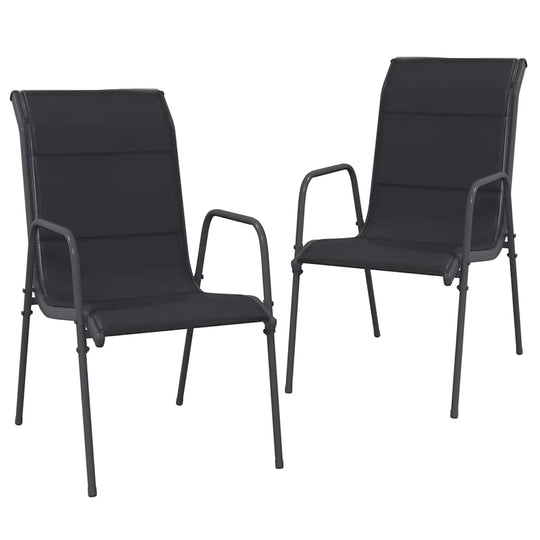 Garden Chairs 2 pcs Steel and Textilene