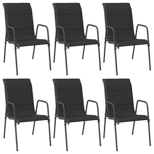 Garden Chairs 6 pcs Steel and Textilene