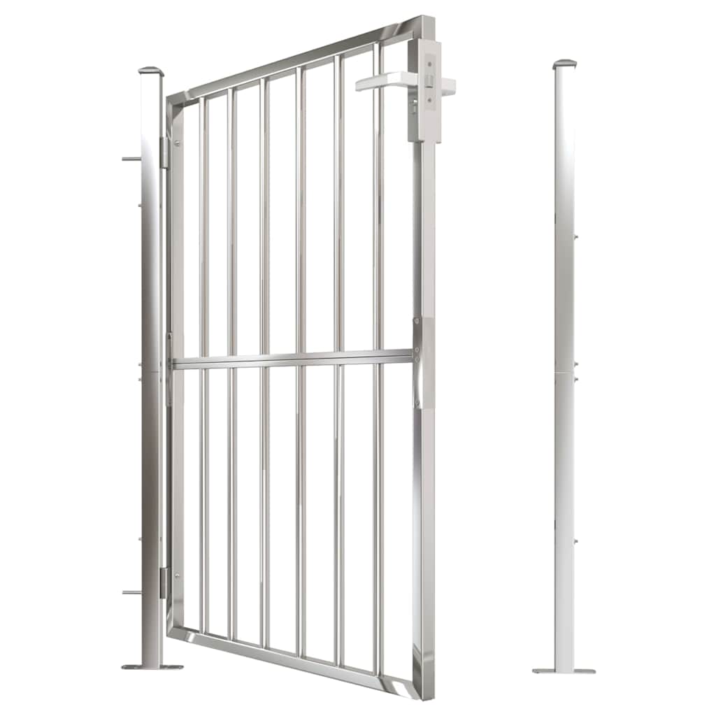 Garden Gate 100x120 cm Stainless Steel with rust-resistant hinges and durable construction for patio or terrace security.