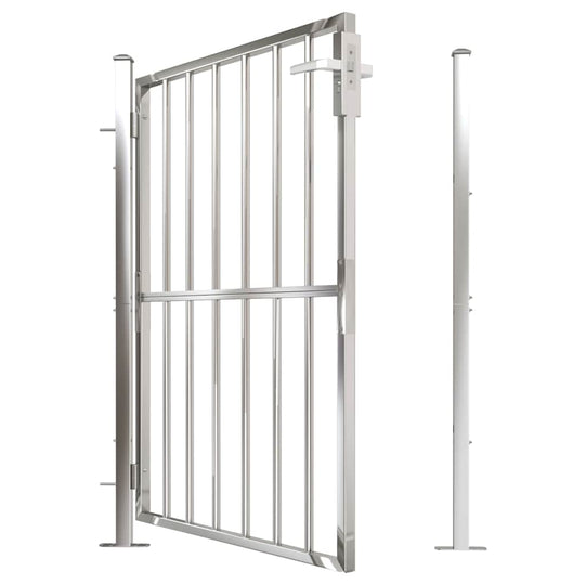 Garden Gate 100x120 cm Stainless Steel with rust-resistant hinges and durable construction for patio or terrace security.