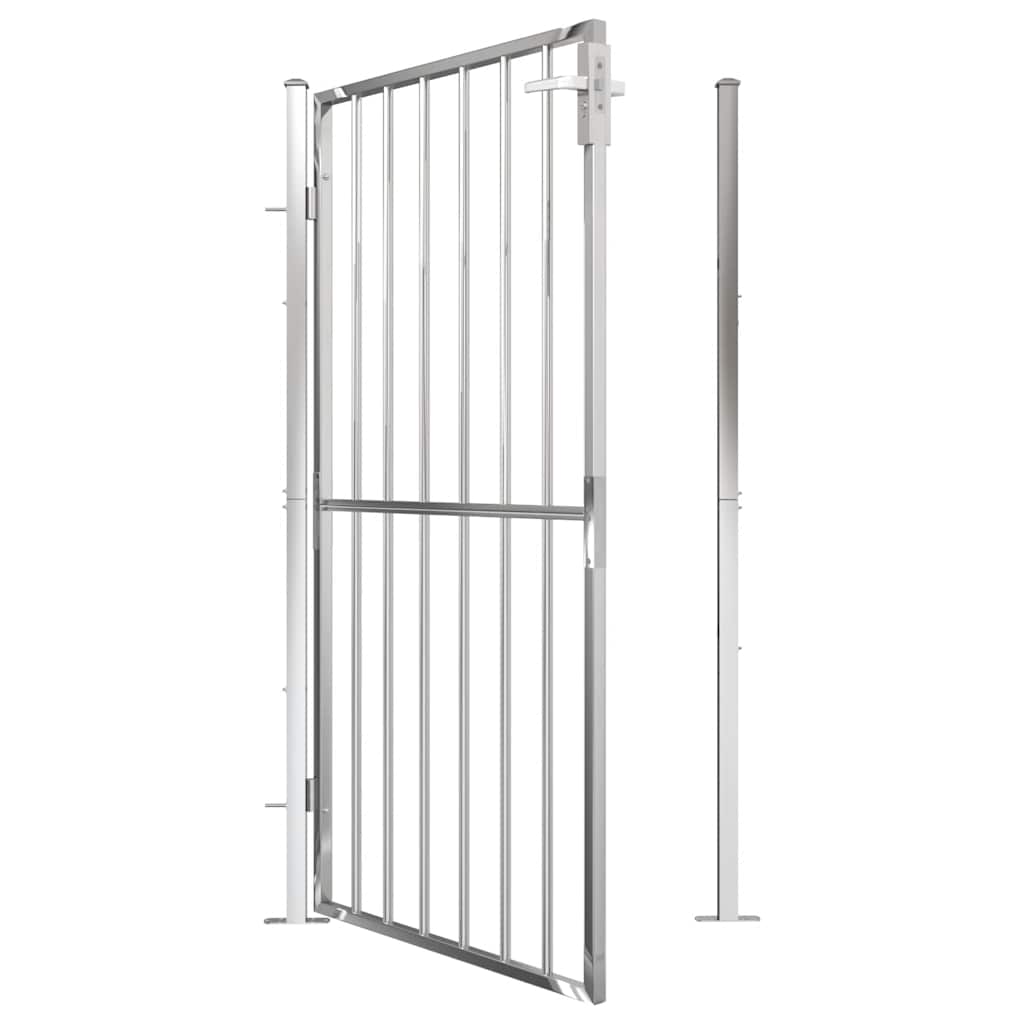 Garden Gate 100x175 cm Stainless Steel with rust-resistant design, durable structure, and easy-to-install hinges for garden security.