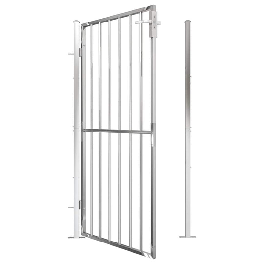 Garden Gate 100x175 cm Stainless Steel with rust-resistant design, durable structure, and easy-to-install hinges for garden security.