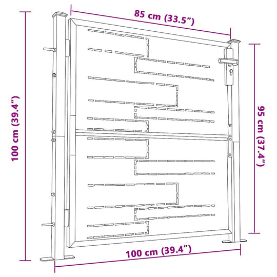Garden Gate 100x100 cm Stainless Steel