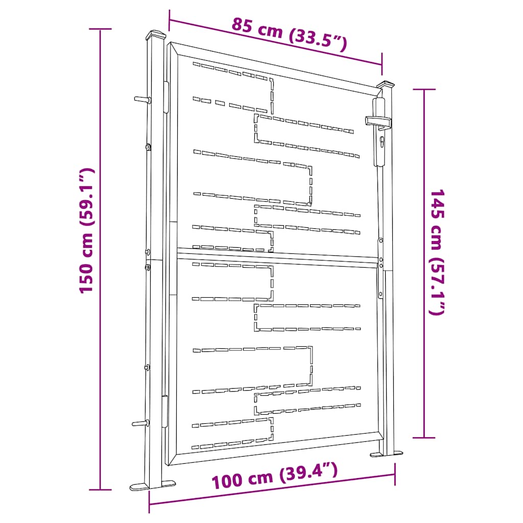 Garden Gate 100x145 cm Stainless Steel