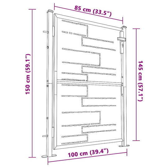 Garden Gate 100x145 cm Stainless Steel