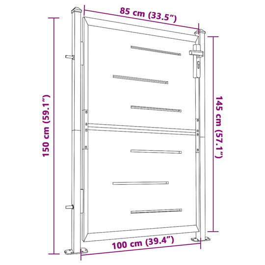 Garden Gate 100x145 cm Stainless Steel