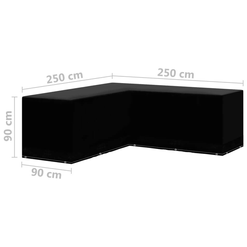 Garden Furniture Covers  pcs L-Shaped 12 Eyelets 250x250x90 cm