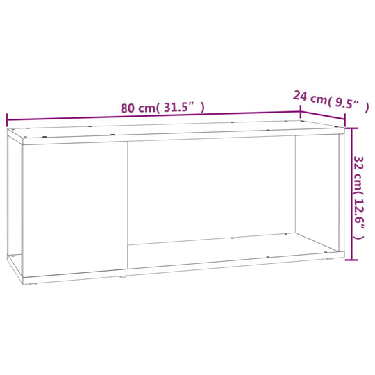 TV Cabinet White 80x24x32 cm Engineered Wood