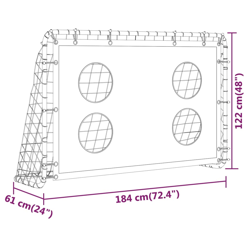 Soccer Goal Training Net Steel 184x61x122 cm , Net Steel , Athletics -,Football -,Football Goals & Nets,Home & Garden -,new-305021,Sporting Goods -