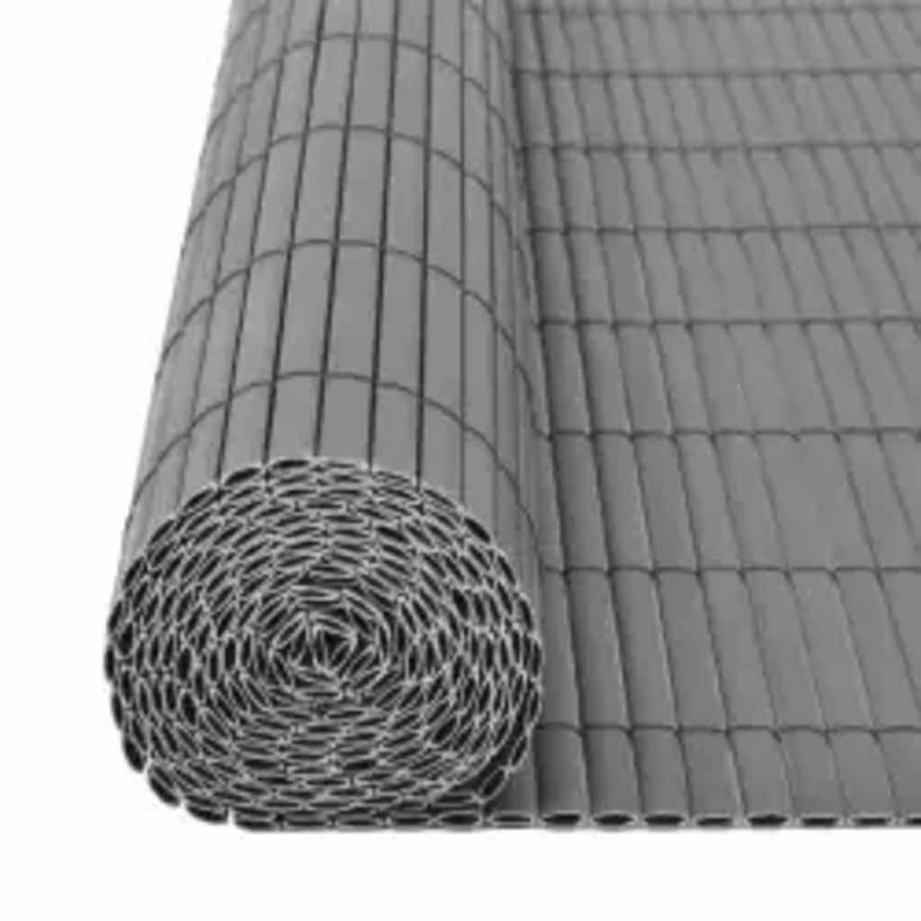 Double-Sided Garden Fence 90x400 cm made of weather-resistant PVC, ideal for decorative barriers and garden sectioning.