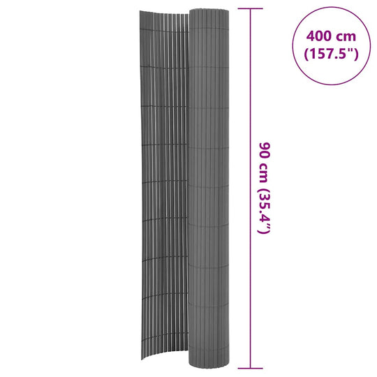 Double-Sided Garden Fence 90x400 cm made of weather-resistant PVC for decorative barriers, flower beds, and vegetable patches.