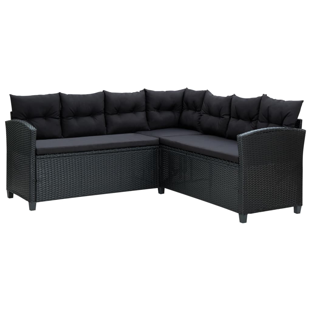 6 Piece Garden Lounge Set with Cushions Poly Rattan