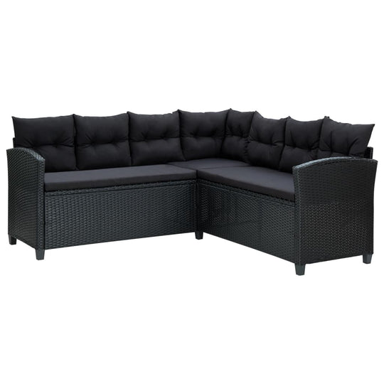 6 Piece Garden Lounge Set with Cushions Poly Rattan