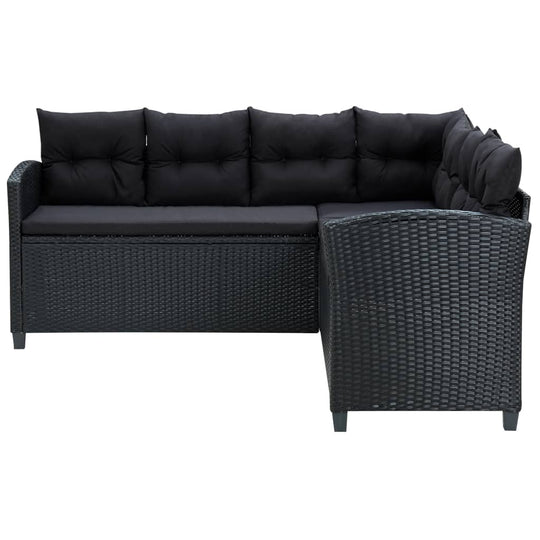 6 Piece Garden Lounge Set with Cushions Poly Rattan