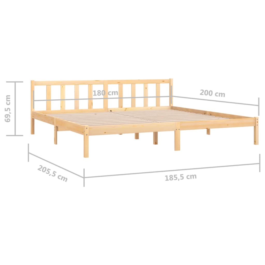 Bed Frame Solid Wood Pine 180x200 cm Super King Size , Furniture -> Beds & Accessories -> Beds & Bed Frames , Beds & Accessories -,Beds & Bed Frames,Durable,Furniture -,Home & Garden -,Modern Design,new-305021