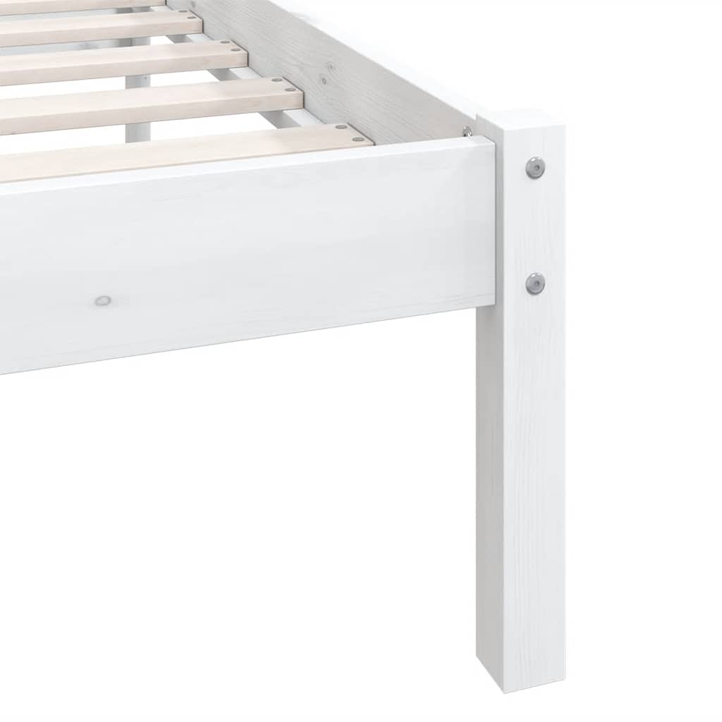 810103 Bed Frame without Mattress Solid Wood 200x200 cm close-up of sturdy wooden construction