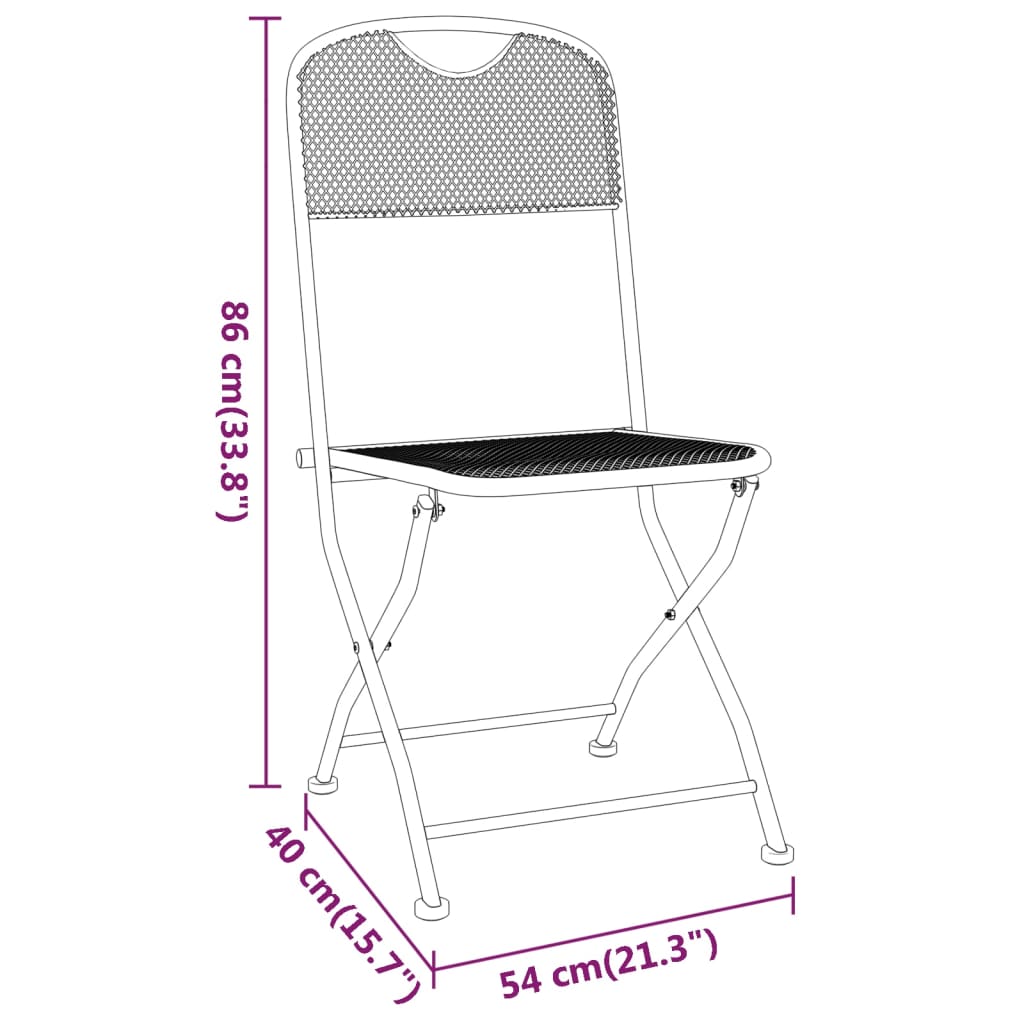 Folding Garden Chairs 2 pcs Expanded Metal Mesh , Furniture -> Outdoor Furniture -> Outdoor Seating -> Outdoor Chairs , Chairs -,Decor -,Durable,eligant,Furniture -,Home & Garden -,Modern Design,new-305021,Outdoor Chairs,Outdoor Furniture -,Outdoor Furnit