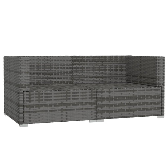 2-Seater Sofa with Cushions Poly Rattan in stylish gray design, perfect for indoor or outdoor use.