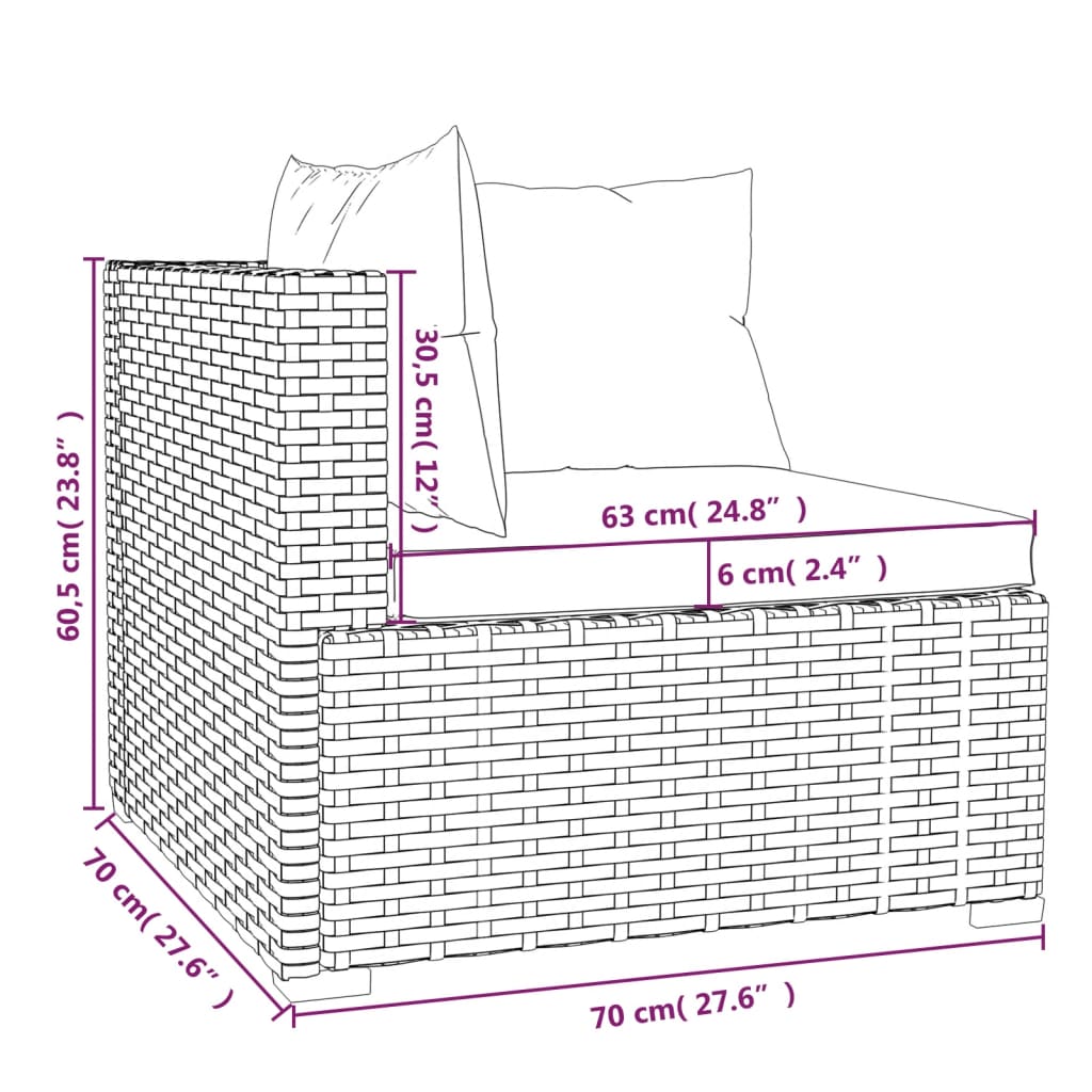 3-Seater Sofa with Cushions Poly Rattan , Furniture -> Outdoor Furniture -> Outdoor Furniture Sets , Durable,eligant,Furniture -,Home & Garden -,Modern Design,new-305021,Outdoor Furniture -,Outdoor Furniture Sets