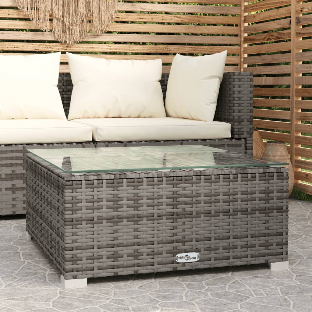 Garden Coffee Table 60x60x30 cm Poly Rattan and Glass , Furniture -> Outdoor Furniture -> Outdoor Seating -> Outdoor Sectional Sofa Units , Durable,eligant,Furniture -,Home & Garden -,Modern Design,new-305021,Outdoor Furniture -,Outdoor Seating -,Outdoor