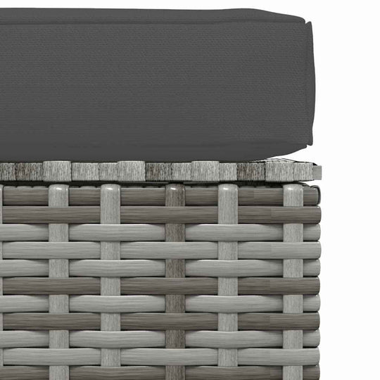 Garden Footrest with Cushion  70x70x30 cm Poly Rattan
