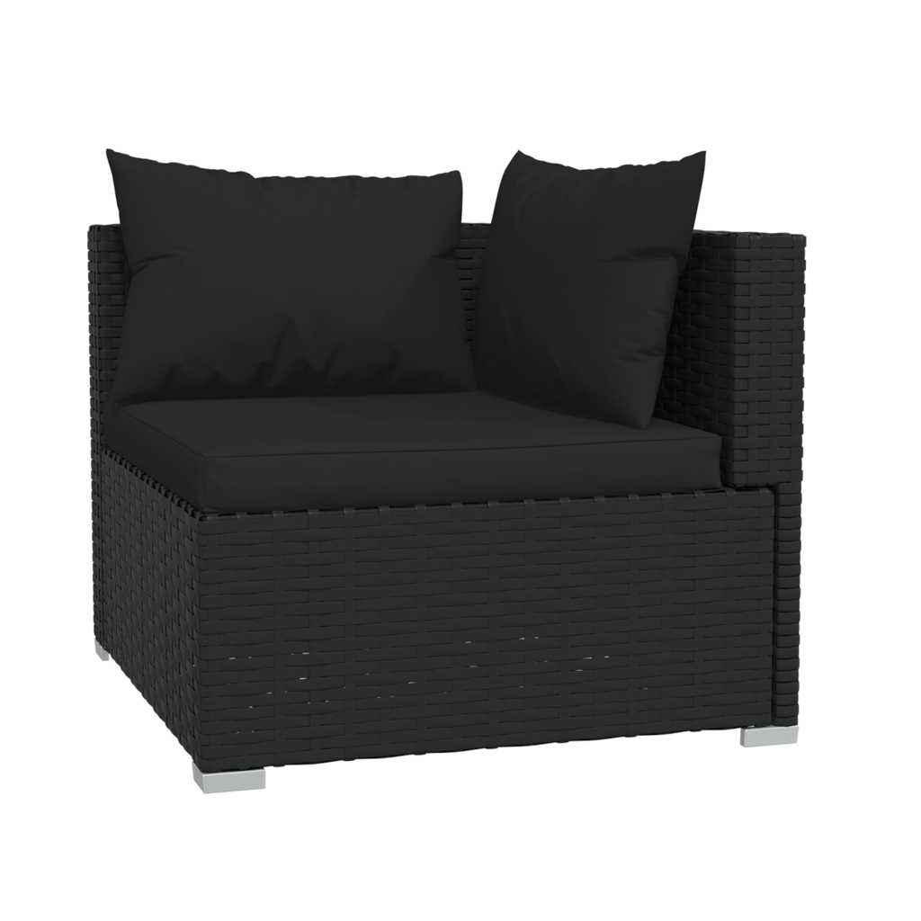 4 Piece Garden Lounge Set with Cushions  Poly Rattan